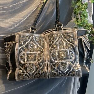 Buba London Swarovski  Crystal Black Leather  Travel Bag Rare 💕💕​